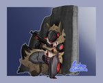 ak_platform anthro blood bodily_fluids fur gun machine male markings ranged_weapon red_eyes screen screen_face solo spots spotted_body spotted_fur weapon aceytango johmn hyena mammal protogen spotted_hyena 5:4 digital_media_(artwork) hi_res