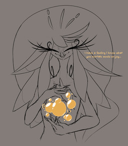 3_fingers anthro beak chest_tuft eyelashes feathers featureless_chest female fingers front_view hair long_eyelashes long_hair magic mature_anthro mature_female solo text tuft heyimflame hazbin_hotel hellaverse speaker_of_god_(hazbin_hotel) angel avian bird hi_res sketch