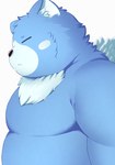 anthro belly big_belly black_nose eyes_closed kemono male moobs overweight overweight_male simple_background solo white_background wings trail_arnak nintendo oracle_of_ages oracle_of_seasons the_legend_of_zelda moosh bear mammal 2023 hi_res