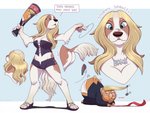 2018 all_fours alternate_species animal_noises anthro bird_dog blonde_hair bottomwear bottomwear_down breasts briefs butt butt_slap canid canine canis clothed clothing conditional_dnp corset dialogue digital_media_(artwork) domestic_cat domestic_dog donald_trump duo english_text felid feline felis female female_focus hair hunting_dog jewelry lingerie loupgarou magazine male male/female mammal midriff necklace nya pants pants_down partially_clothed politics polygonal_speech_bubble shaded slap solo_focus sound_effects spaniel spanking speech_bubble stormy_daniels text text_on_jewelry topwear underwear