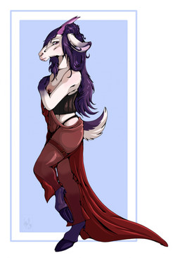 accessory anthro areola black_clothing black_corset black_panties black_underwear blue_background clothed clothing corset crossdressing dress femboy fur garter hair hooves horizontal_pupils horn lingerie long_hair male multicolored_body multicolored_fur nipple_piercing nipple_ring nipple_ring_dress nipples panties piercing pride pupils purple_body purple_fur purple_hair red_clothing red_dress ring_piercing side_view simple_background solo tail topwear translucent translucent_clothing two_tone_body two_tone_fur underbust_corset underwear white_body white_fur yellow_eyes jesslyra nipple_piercing_dress jackie_kozel bovid caprine goat mammal absurd_res hi_res