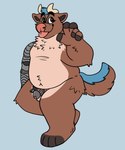 anthro automail blue_body blue_fur brown_body brown_fur chastity_cage chastity_cage_only chastity_device chastity_device_only fur genitals lock male metal_chastity_cage nude overweight padlock paws penis pose solo campfire_donut fullmetal_alchemist tunderhorn bovid bovine canid canine canis cattle domestic_dog husky hybrid mammal nordic_sled_dog spitz wolf hi_res