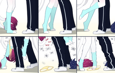 2_tails 6_panel_comic ambiguous_penetration anthro barefoot biped bodily_fluids bottomwear clothed clothed_sex clothing clothing_around_one_leg cum cum_drip dripping duo feet female female_penetrated footwear genital_fluids implied_kiss knock-kneed male male/female male_penetrating male_penetrating_female moan multi_tail offscreen_sex on_one_leg panties panties_around_one_leg panties_down pants partially_clothed penetration plantigrade raised_heel sex shaking simple_background slap_(sound_effect) socks sound_effects stand_and_carry_position standing standing_sex tail text tiptoes toes trembling underwear underwear_around_one_leg underwear_down wet wet_clothing wet_panties wet_underwear young young_anthro nekinu_the_outsider harmony_(nekinu_the_outsider) melody_(nekinu_the_outsider) ambiguous_species hi_res brother_(lore) brother_and_sister_(lore) incest_(lore) sibling_(lore) sister_(lore)