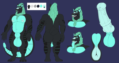 animal_genitalia animal_penis anthro anus balls big_balls big_butt big_penis butt chest_tuft claws digitigrade equine_genitalia equine_penis facial_piercing fangs forked_tongue fur genitals hybrid_genitalia hybrid_penis knot knotted_equine_penis knotted_penis long_tongue male musclegut muscular muscular_anthro muscular_male nipple_piercing nipples nose_piercing pecs penis piercing plated_scales pupils rattle_(anatomy) sheath slit_pupils solo tail teeth tongue tongue_out tuft vein veiny_penis ebt34 fallout microsoft night_stalker_(fallout) absurd_res hi_res model_sheet