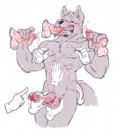 ball_fondling balls blush canine cum cum_in_mouth cum_inside disembodied_hand disembodied_penis fellatio gangbang gay group group_sex handjob hindpaw_(artist) male mammal nipple_pinch nipple_stimulation nipples oral oral_sex penis sex uncut vein wolf
Rating: Explicit
Score: 10
User: Pokelova
Date: March 05, 2014