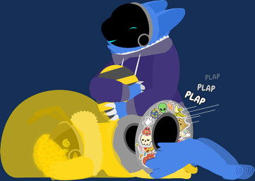 anthro bottomless clothed clothing doggystyle egg egg_inflation egg_insertion female from_behind_position group hoodie hoodie_only machine male male/female motion_lines onomatopoeia oral_oviposition oviposition questionable_consent sex sound_effects stickers_on_body text topwear topwear_only trio tf2_demo_2004 honeypot_(tf2_demo_2004) stickerboard_(tf2_demo_2004) arthropod bee goo_creature hybrid hymenopteran insect protogen slime_(blob) alpha_channel hi_res