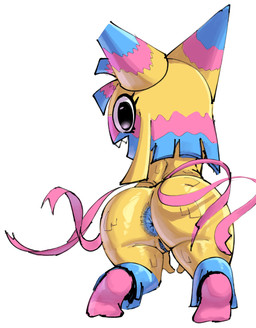 anthro anus blue_anus blue_vulva female genitals multicolored_body pinata sharp_teeth simple_background smile solo tail teeth vulva yellow_body punishedtooner blushcrunch_studio dandy's_world roblox yatta_(dandy's_world) animate_inanimate living_pinata toon_(dandy's_world) absurd_res hi_res