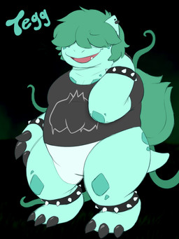 alternative_fashion anklet bearoski bracelet ear_piercing ear_ring hair hair_over_eyes jewelry legband male piercing plant punk ring_piercing solo spiked_anklet spiked_bracelet spiked_legband spikes tentacles vines wristband teddypaws nintendo pokemon tegg_(teddypaws) bulbasaur generation_1_pokemon pokemon_(species) 3:4 absurd_res hi_res