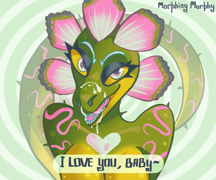 anthro bodily_fluids breasts cactus cum cum_in_mouth cum_inside cum_on_face eyeshadow female flower genital_fluids green_body heart_symbol hypnosis looking_at_viewer makeup mind_control open_mouth plant smile solo teeth text thorns yellow_eyes morphing_murphy dinosaur hybrid lizard prehistoric_species reptile scalie 6:5 english_text hi_res