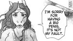 anthro apology clothed clothing dialogue female horn scene_parody solo sweater text topwear katerezonate beastars mythology rosie_(roselynn_meadow) equid equine mammal mythological_creature mythological_equine unicorn 2022 english_text meme monochrome