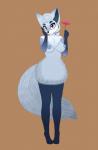 anthro arctic_fox areola big_ears big_eyes breasts brown_eyes canid canine cocaine-leopard conditional_dnp female flower fox hi_res mammal nipples pinup plant pose sheep_and_wolves simone_(sheep_and_wolves) solo standing true_fox wizart_animation