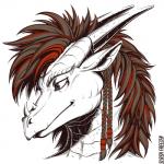 anthro braided_hair female hair horn looking_down simple_background solo white_background slash_freezen mythology dragon mythological_creature mythological_scalie scalie 1:1