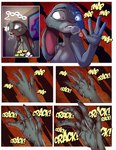 2021 4_fingers absurd_res anthro bare_chest breasts breath canid canine claw_growth claws clothed clothing comic dialogue disney english_text featureless_breasts female finger_claws fingers fur grey_body grey_fur growth hi_res humanoid_hands judy_hopps lagomorph leporid looking_at_hand mammal multicolored_body multicolored_fur mythological_canine mythological_creature mythology nauyaco onomatopoeia pain panting picture_frame purple_eyes rabbit scared shaking solo sound_effects species_transformation speech_bubble text topless topless_anthro topless_female transformation transformation_sequence two_tone_body two_tone_fur vein were werecanid werecanine werewolf white_body white_fur zootopia