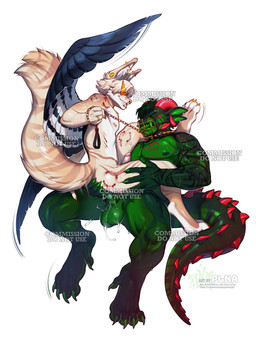 5_fingers anal anal_penetration anthro anthro_on_anthro anthro_penetrated anthro_penetrating anthro_penetrating_anthro balls bite_mark blood bodily_fluids chain chain_leash claws collar duo ear_piercing facial_piercing feathered_wings feathers fingers fur genitals hair horn humanoid_genitalia humanoid_penis inner_ear_fluff interspecies leash leash_pull leashed_collar male male/male male_penetrated male_penetrating male_penetrating_male muscular muscular_anthro muscular_male nose_piercing penetration penile penile_penetration penis penis_in_ass piercing sex spiked_collar spikes tail tuft wings plna canid canine mammal scalie absurd_res hi_res
