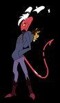 blep boots clothed clothing footwear hair hoodie looking_at_viewer male plushie red_body red_eyes shoes simple_background smile solo standing tongue tongue_out topwear charbold helluva_boss blitzo_(helluva_boss) demon imp alpha_channel digital_media_(artwork) flat_colors hi_res