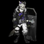 anthro bandolier belt black_body black_fur clothed clothing collar digitigrade fur gloves grey_body grey_fur hair handwear male multicolored_hair ranged_weapon riot_shield simple_background solo transparent_background two_tone_hair weapon pptsy arknights hypergryph studio_montagne spot_(arknights) hyena mammal spotted_hyena 1:1 alpha_channel official_art