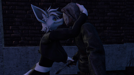 anthro clothed clothed_anthro clothed_female clothed_human clothed_male clothing duo ears_up eyeshadow female freckled_face freckles hair hug knife makeup male male/female mask outside purple_eyeshadow red_eyes smile tail white_body white_hair joker0 warfaremachine_(modeler) dead_by_daylight frank_morrison the_legion_(dead_by_daylight) warfare_flint human mammal murid murine rat rodent 16:9 3d_(artwork) colored digital_media_(artwork) hi_res source_filmmaker_(artwork) widescreen