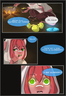anthro black_border border clothed clothing dialogue duo female fungus fur hair male mushroom speech_bubble tentacles text yourumi tilly_(yourumi) mammal mouse murid murine rodent absurd_res comic digital_media_(artwork) english_text hi_res