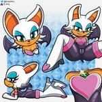 anthro big_breasts breasts butt clothed clothing eyeshadow female genitals gloves handwear looking_at_viewer makeup membrane_(anatomy) membranous_wings pussy simple_background smile solo white_clothing white_gloves white_handwear wings e-why sega sonic_the_hedgehog_(series) rouge_the_bat bat mammal 1:1 hi_res