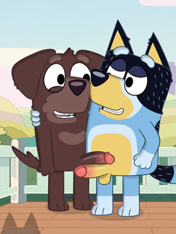 anthro comparing comparing_penis duo frottage genitals humanoid_genitalia humanoid_penis male male/male penile penis penises_touching sex banditr17 bluey_(series) bandit_heeler fido_(bluey) hi_res