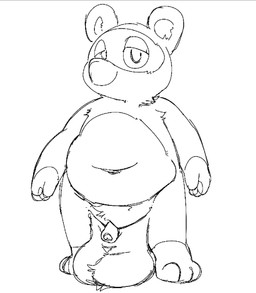 anthro armpit_hair arms_at_sides ball balls balls_on_ground balls_touching_floor bedroom_eyes big_balls body_hair ear_tuft foreskin genitals half-closed_eyes huge_balls hyper hyper_balls hyper_genitalia larger_but_small looking_at_viewer male mouth_closed narrowed_eyes navel neck_tuft overweight overweight_male pawpads penis pubes seductive simple_background small_penis smile solo standing tuft white_background largedrat animal_crossing nintendo tom_nook_(animal_crossing) canid canine mammal raccoon_dog tanuki full-length_portrait greyscale hi_res monochrome portrait sketch