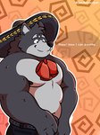 anthro fur male mariachi mariachi_suit muscular muscular_anthro muscular_male nipples solo text jundemazapan adastra adastra_(series) echo_project amicus_(adastra) canid canine canis mammal wolf 3:4 english_text hi_res