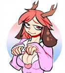 antlers big_breasts breasts clothed clothing cosplay female horn looking_at_viewer parody solo skylar_kie ace_attorney capcom april_may_(ace_attorney) chloe_camargo animal_humanoid deer deer_humanoid humanoid mammal mammal_humanoid 2019 digital_media_(artwork) hi_res