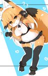 anthro big_breasts black_clothing black_legwear black_thigh_highs blush bottomwear breasts clothed clothing countershade_torso countershading featureless_breasts female fur genitals hair kemono legwear looking_at_viewer miniskirt pussy short_stack skirt solo thigh_highs wide_hips mihihusuzu kemono_friends ezo_red_fox_(kemono_friends) canid canine mammal absurd_res hi_res