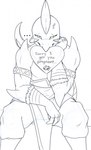 anthro apology arm_spikes armband bodily_fluids claws clothed clothing elbow_spikes ellipsis fingerless_gloves gloves handwear heart_symbol holidays horn looking_at_viewer male pupils scales sholder_spikes simple_background slit_pupils smile solo spiked_tail spikes spikes_(anatomy) sweat sweatdrop tail text novah_ikaro mythology novah_ikaro_(character) dragon mythological_creature mythological_scalie scalie wingless_dragon hi_res monochrome