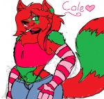 anthro clothed clothing crossdressing eyeshadow femboy hair long_hair makeup male panties piercing practice simple_background smile solo tail underwear wide_hips redgreenfluffball cole_snowfox canid canine fox mammal 2012