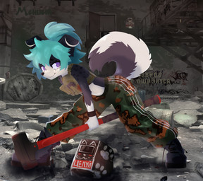 anthro armor army black_boots black_clothing black_footwear black_markings black_nose black_shoes blue_body blue_fur blue_hair boots bottomwear brown_clothing camo camo_bottomwear camo_clothing camo_print closed_smile clothed clothed_anthro clothing curled_tail day detailed_background dirty dirty_clothing eyebrows femboy fingers floppy_ears fluffy fluffy_tail footprint footwear fully_clothed fully_clothed_anthro fur graffiti green_bottomwear green_clothing green_footwear green_pants grey_clothing grey_footwear grin hair hammer head_markings holding_object holding_tool holding_weapon legwear long_hair looking_at_viewer male male_anthro markings melee_weapon midriff military military_uniform mouth_closed multicolored_body multicolored_bottomwear multicolored_clothing multicolored_fur multicolored_tail multicolored_topwear outside oversized_bottomwear oversized_clothing oversized_pants paint pants pattern_bottomwear pattern_clothing pattern_pants pattern_shirt pattern_topwear pawprint photo_background pose print_clothing purple_eyes raised_tail shirt shoes slim smile smiling_at_viewer smirk solo spots spotted_body spotted_fur standing tail teal_hair text tools topwear tuft two_tone_body two_tone_clothing two_tone_fur two_tone_tail uniform wall_(structure) warrior weapon white_body white_fur white_tail k441z escape_from_tarkov canid canine canis domestic_dog husky mammal nordic_sled_dog spitz absurd_res detailed digital_media_(artwork) english_text full-length_portrait hi_res meme mixed_media photography_(artwork) portrait russian_text shaded