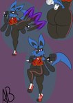 anthro big_butt butt clothing cosplay female footwear kick martial_arts solo toeless_footwear aurabutt capcom nintendo pokemon street_fighter chun-li lumoura_(aurabutt) generation_4_pokemon lucario pokemon_(species) absurd_res hi_res