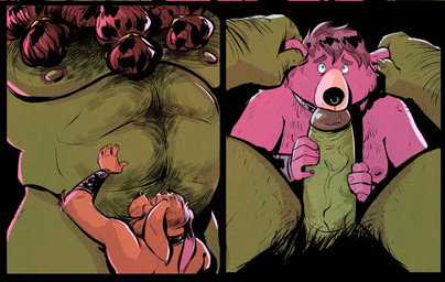 abs anthro beard belly_lick body_hair ear_pull erection facial_hair facial_piercing genitals green_body green_skin group hairy humanoid_genitalia humanoid_on_anthro humanoid_penis larger_humanoid larger_male licking licking_abs licking_stomach looking_at_viewer male male/male nipples nose_piercing nose_ring nude nude_male obese open_mouth oral overweight penile penis penis_lick piercing pubes ring_piercing sex size_difference smaller_anthro smaller_male smile sniffing tongue tongue_out vein veiny_penis dramamine austin_(night_physics) urog_(orcchieftain) bear canid canine humanoid mammal orc 2020 multiple_images