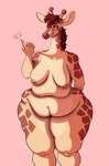 anthro beckoning bedroom_eyes belly belly_overhang big_belly big_breasts big_butt breasts butt female gesture narrowed_eyes nude overweight overweight_anthro overweight_female sagging_breasts seductive solo thick_thighs wide_hips luminared giraffe giraffid mammal hi_res