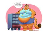 2024 absurd_res anthro belly_overhang beverage biped bottle bottomwear clothing container cutoffs denim denim_bottomwear denim_clothing domestic_cat feet felid feline felis food fur garfield_(series) garfield_the_cat hi_res humanoid_feet humanoid_hands lasagna looking_at_viewer male mammal mangolynx markings moobs obese obese_anthro obese_male orange_body orange_fur orange_tail overweight overweight_anthro overweight_male pasta plantigrade shirt shorts signature simple_background soda soda_bottle solo striped_body stripes tail talking_to_viewer tank_top thick_thighs tight_clothing topwear wide_hips