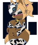 animal_print animal_print_bikini animal_print_thigh_highs anthro belly_grab bikini blush breasts clothing cow_print cow_print_armwear cow_print_bikini cow_print_thigh_highs cowbell ear_piercing ear_ring eyes_closed female genitals legwear mask pattern_bikini pattern_clothing pattern_legwear pattern_swimwear pattern_thigh_highs piercing pregnant pregnant_anthro pregnant_female pussy ring_piercing solo standing swimwear thigh_highs two-piece_swimsuit wide_hipped_female wide_hips genyacero idw_publishing sega sonic_the_hedgehog_(comics) sonic_the_hedgehog_(idw) sonic_the_hedgehog_(series) whisper_the_wolf canid canine canis mammal wolf hi_res