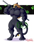 abs anthro black_body black_fur black_nipples blonde_hair featureless_crotch fur green_eyes hair male muscular muscular_male nipples nude pecs solo red-box miraculous_ladybug cat_noir domestic_cat felid feline felis mammal 2021 hi_res