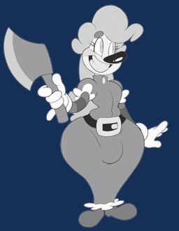 axe big_nose bulge clothed clothing crossdressing dress femboy hatchet male melee_weapon not_furry simple_background solo transparent_background weapon wide_hips vimhomeless mrs.mayhem humanoid alpha_channel black_and_white hi_res monochrome