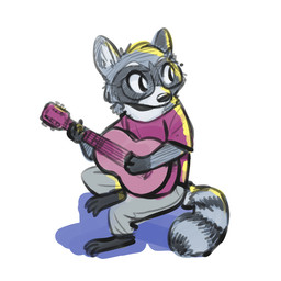 acoustic_guitar ambiguous_gender anthro barefoot biped black_ears bottomwear cheek_tuft clothed clothing crossed_legs eyewear facial_markings facial_tuft feet glasses gloves_(marking) guitar head_markings head_tuft holding_guitar holding_musical_instrument holding_object inner_ear_fluff markings mask_(marking) musical_instrument neck_tuft pants plucked_string_instrument ring_(marking) ringed_tail shirt simple_background sitting solo string_instrument striped_markings striped_tail stripes t-shirt tail tail_markings topwear tuft white_background fuel_(artist) benjamin_(fuel) mammal procyonid raccoon 1:1 2019