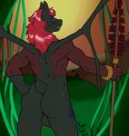 2014 anthro aztec balls bat blood bruise hair jungle long_hair looking_at_viewer looking_back male mammal nightfaux polearm red_eyes red_hair short_tail solo spear standing warrior wings
Rating: Explicit
Score: 12
User: Finchmaster
Date: February 11, 2014