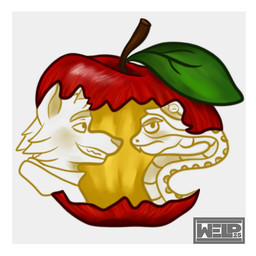 accessory anthro apple apple_core blush body_pattern border clothing duo fangs feral fluffy food fruit fur hat headgear headwear leaf looking_at_another looking_at_viewer male male/male monochrome_body pin_accessory plant red_apple serious simple_background smile snout teeth text toony tusks white_border welp_can dreamworks the_bad_guys mr._snake_(the_bad_guys) mr._wolf_(the_bad_guys) canid canine canis mammal reptile scalie snake wolf 1:1 2025 artist_name colored digital_drawing_(artwork) digital_media_(artwork) line_art meme