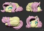 buns chibi female feral hair hair_bun multiple_angles smile solo wings sunny_way friendship_is_magic hasbro my_little_pony mythology fluttershy_(mlp) equid equine horse mammal mythological_creature mythological_equine pegasus pony 3d_(artwork) digital_media_(artwork) zbrush_(artwork)