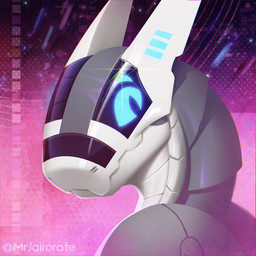 abstract_background antennae_(anatomy) anthro blue_eyes countershading detailed_background grey_body horn looking_at_viewer looking_back machine male pupils slit_pupils smile solo visor white_body white_countershading mrjairorate komuros robot robot_anthro synth_(vader-san) 1:1 2024 colored digital_drawing_(artwork) digital_media_(artwork) halftone headshot_portrait portrait shaded signature