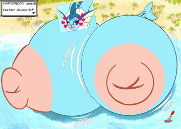 ability_(pokemon) anthro areola beach big_breasts blue_body blush boat body_size_growth breast_expansion breasts detailed_background exclamation_point expansion female fish_tail fur gameplay_mechanics heart_symbol huge_breasts hyper hyper_breasts macro motion_lines multicolored_body multicolored_fur nipples non-mammal_nipples nude palm_tree plant pokemorph puffy_nipples sea size_transformation smile solo sound_effects tail text thick_thighs transformation tree umbrella vehicle water watercraft lawyer_butter nintendo pokemon eeveelution generation_1_pokemon mammal pokemon_(species) vaporeon hi_res