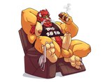 2_horns 3_toes anthro armchair armpit_hair balls beard belly biceps big_balls big_muscles big_penis bodily_fluids body_hair bottomless chair chest_hair chest_tuft cigar claws clothed clothing daddy_kink erection eyebrows facial_hair feet foot_focus foreskin furniture genitals hair hand_behind_head happy_trail holding_cigar holding_object horn jockstrap looking_at_viewer male mature_male musclegut muscular muscular_anthro muscular_male mustache nipples open_mouth partially_retracted_foreskin pecs penis pubes raised_arm raised_leg red_eyes red_hair sharp_teeth shirt simple_background sitting smoke smoke_from_nose smoking soles solo sweat sweatdrop sweaty_armpit sweaty_arms sweaty_balls sweaty_feet sweaty_genitalia sweaty_penis tan_body tan_penis tank_top teeth text thick_foreskin toe_claws toes tongue topwear topwear_only tuft underwear underwear_on_foot white_background yellow_balls yellow_body almasy mario_bros nintendo bowser koopa scalie absurd_res english_text hi_res