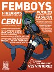 anthro blue_eyes boots clothed clothing ear_piercing femboy footwear furgonomics glistening_thighs gold_(metal) gold_jewelry green_hair gun hair high_heeled_boots high_heels jacket jewelry leaning leaning_forward legwear magazine male piercing qr_code ranged_weapon rifle shark_tail shoes sniper sniper_rifle solo stockings tail tail_strap text thigh_boots thigh_highs topwear trigger_discipline vss_vintorez weapon marcus_gray femboys_and_firearms fish marine shark 3:4 cover english_text hi_res magazine_cover