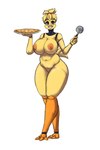 anthro areola avian_feet beak big_breasts blonde_hair breasts cheek_tuft eyelashes facial_tuft feathers female food front_view genitals hair head_feathers head_tuft holding_food holding_object holding_pizza holding_pizza_cutter holding_plate huge_breasts looking_at_viewer machine navel nipples nude orange_areola orange_body orange_nipples pizza purple_eyes pussy short_hair simple_background slightly_chubby smile solo tail tail_feathers tuft white_background yellow_body yellow_feathers hxveuseenmypen five_nights_at_freddy's scottgames chica_(fnaf) animatronic avian bird chicken galliform gallus_(genus) phasianid robot 2024 absurd_res digital_media_(artwork) hi_res