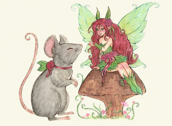 ambiguous_gender boots clothing dress duo female feral flower footwear fungus hair humanoid_pointy_ears insect_wings leaf_clothing long_hair micro mushroom plant pointy_ears ribbons rose_(flower) shoes snout tail whiskers wings kuridel_black fairy humanoid mammal mouse murid murine pixie rodent winged_humanoid