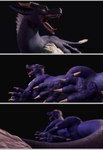 animal_genitalia anus black_background bodily_fluids ears_back fangs feet feral foot_focus genital_slit genitals horn lying male mane narrowed_eyes on_side open_mouth orange_eyes pivoted_ears purple_body purple_scales saliva saliva_string scales simple_background solo teeth white_mane yellow_horn yellow_sclera acidic mythology flaps_(character) dragon mythological_creature mythological_scalie scalie 2021 3d_(artwork) digital_media_(artwork) hi_res