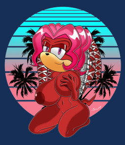 anthro areola big_areola big_nipples circle cybernetics dreadlocks female fur glistening glistening_body hair machine nipples palm_tree pattern_background pink_hair plant purple_eyes red_body red_fur red_skin simple_background solo synthwave tree mobian_monster archie_comics sega sonic_the_hedgehog_(archie) sonic_the_hedgehog_(comics) sonic_the_hedgehog_(series) lien-da cyborg echidna mammal monotreme absurd_res alpha_channel hi_res